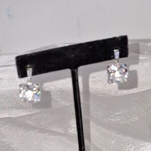 Women's Earrings Crystal Pierced Elegant Office Siren Runway Sophisticated